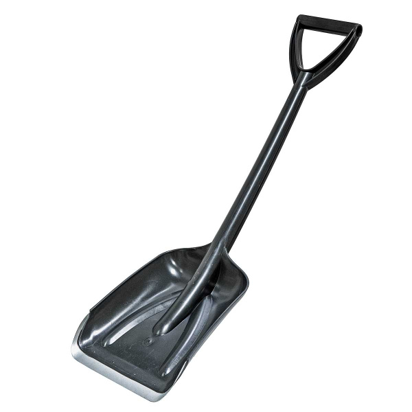 Лопата снеговая пластиковая АвтоЛюкс 200*250*700 литая с алюминиевой планкой