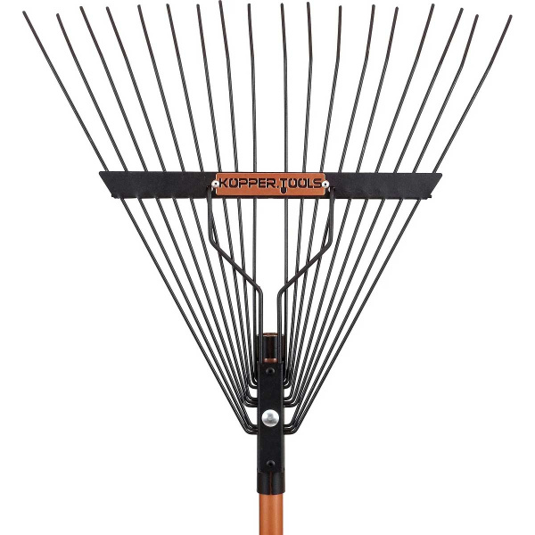 Грабли веерные металлические 18 зубьев KOPPER TOOLS с дюралюминиевым черенком ФИ.076-03