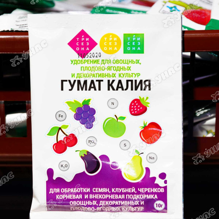 Гумат калия 10г Три Сезона х200 