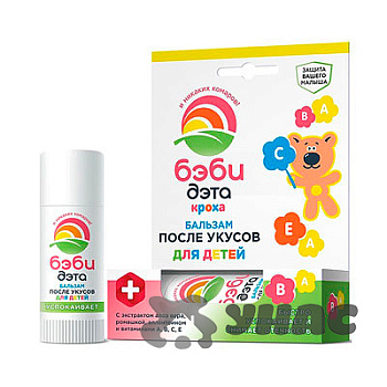 БЭБИ ДЭТА 10мл карандаш бальзам после укусов  х24