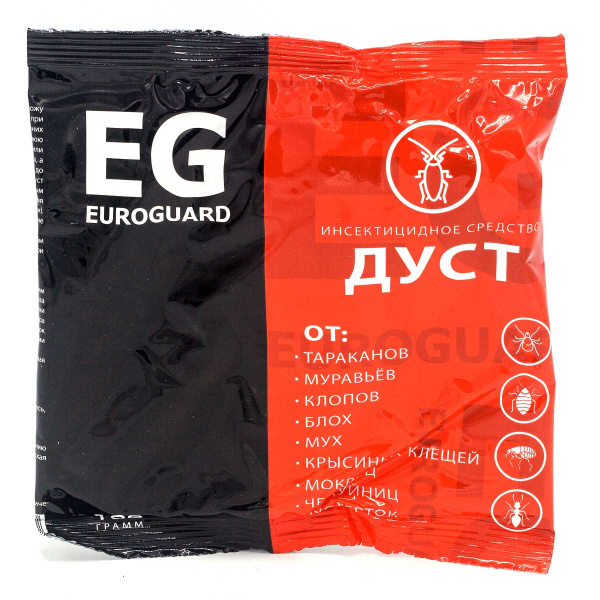 Дуст 100г от тарак., мур.,блох, клопов EUROGUARD х50