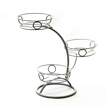 Подставка для цветов "Фиалка 3" белый (3 корзины)