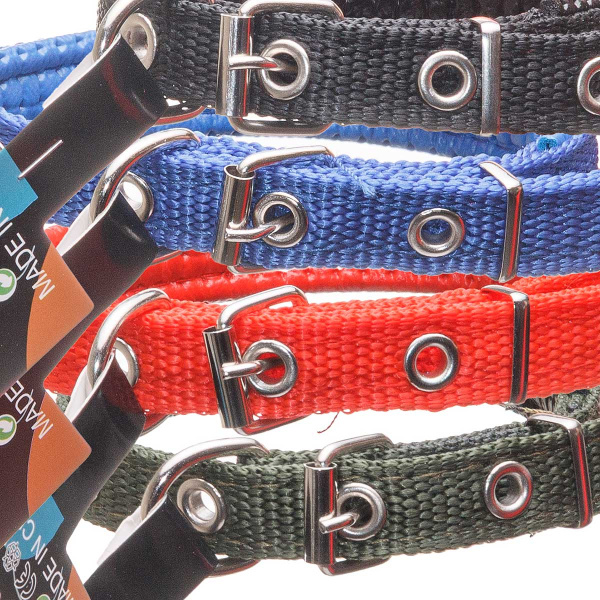 Ошейник 40*1,5 см брезент с акрил пен МИКС NA2625 (600
