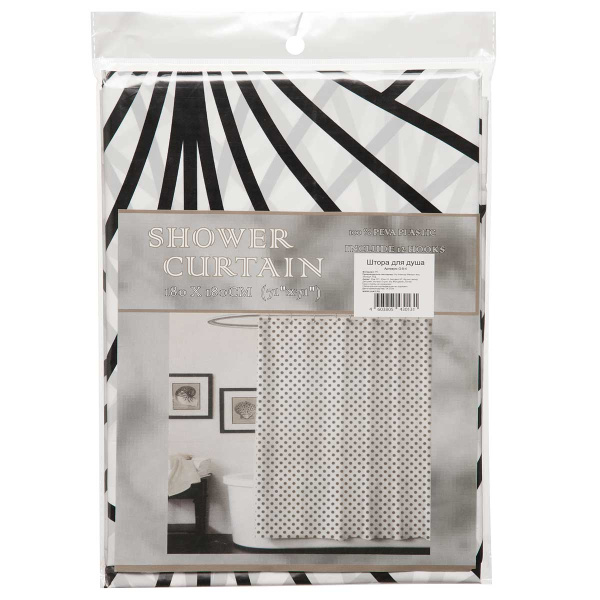 Шторы для ванной 180*180 см с рисунком ПВХ G-9-4 