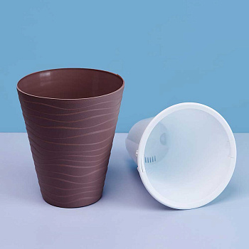 Кашпо "Валенсия" со вст 2,8л Мокко Пласт Авеню х6 