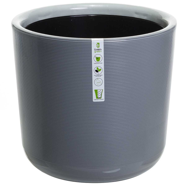 Горшок "Лион" 16,6л Серый Муссон ЛИ30-70 Ливингрин 