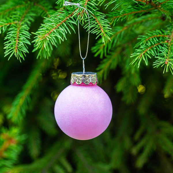 Набор елочных украшений DZ612085JY10 6 см12 шт Шары БАРХАТ