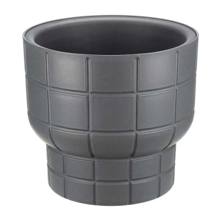 Кашпо КАРЕ D150мм 1л со вставкой графитовый М3256 х16 