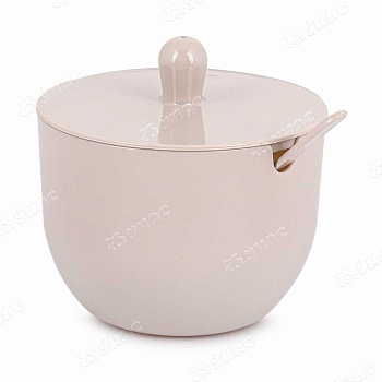 Сахарница ДЖЕЛЛИ 0,39л с ложкой БЕЖ БШ8296 (12)