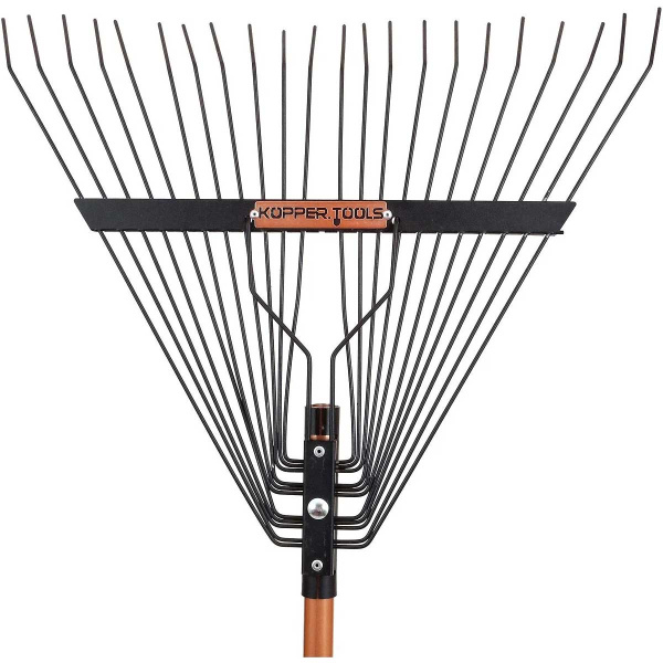 Грабли веерные металлические 22 зуба KOPPER TOOLS с дюралюминиевым черенком ФИ.076-01