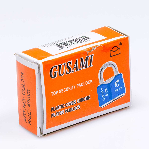 Замок навесной всепогодный GUSAMI 38мм NA2696-2 автоматическое запирание, в комплекте 3 ключа.