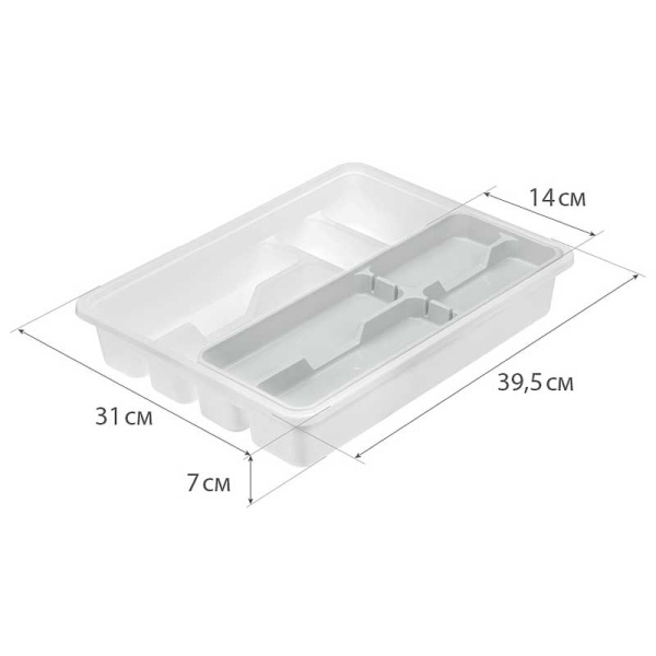 Лоток д/столовых приборов 2-х ур Смоки М1146 х11