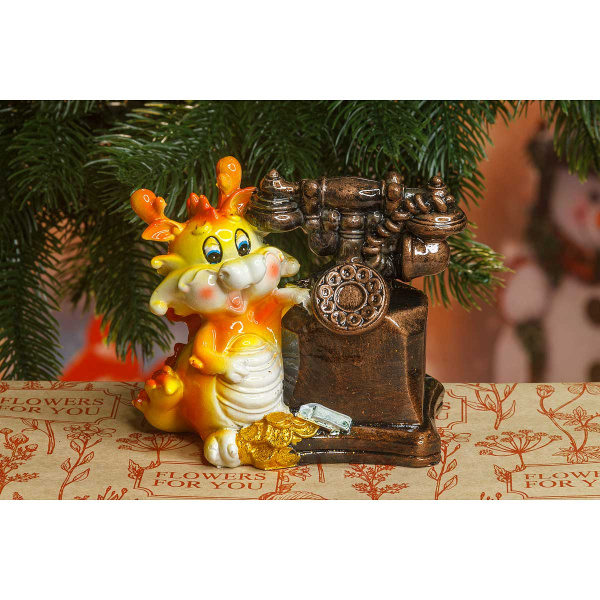 Копилка 23025 Дракоша с телефоном 10*10см (96)