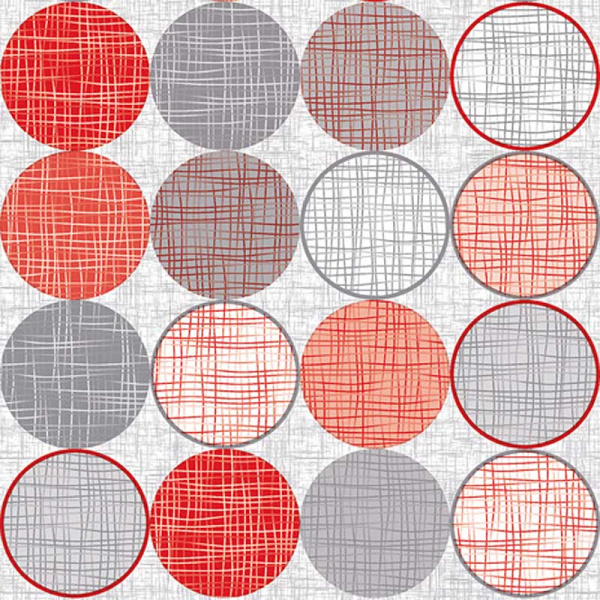 Клеенка 140*20 ДЕКОРАМА 35А (серо-кр.круги) ТУРЦИЯ