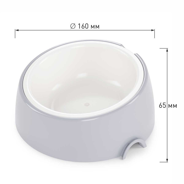 Лего-миска для животных 0,3л серый БШ8904 х14