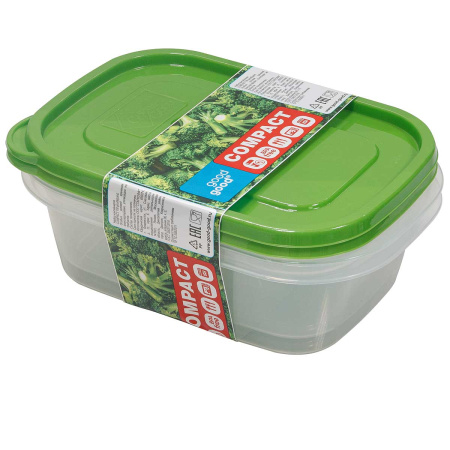 Набор прямоугольных контейнеров 2х0,85л