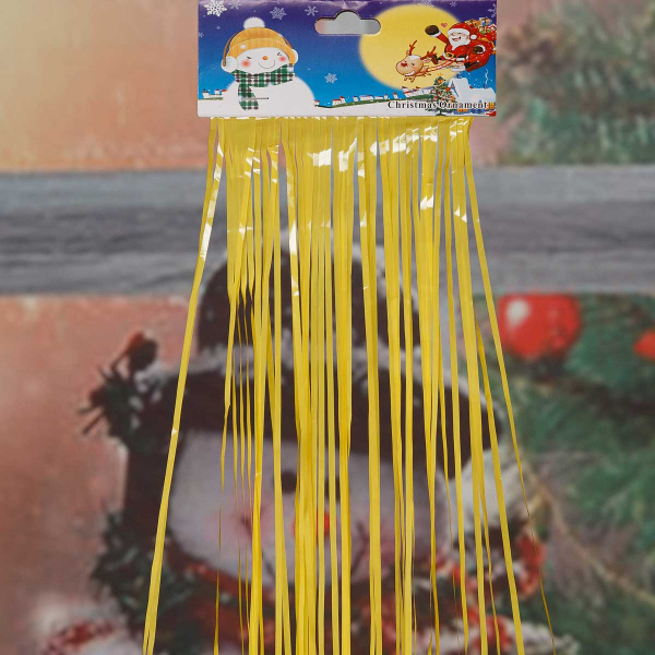 Дождь новогодний 9222-23-10 1,5м желтый акрил (Цена за 10шт)