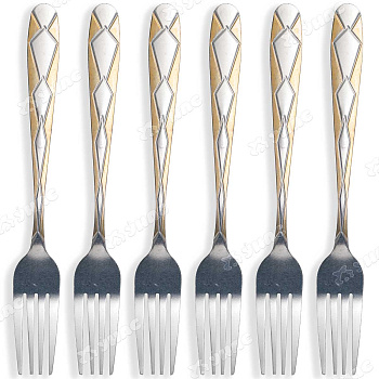 Вилка столовая NA1774-2 Ромбик 6 шт. (100)