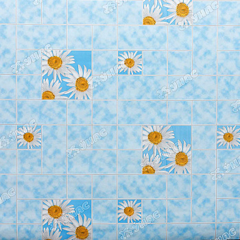 Клеенка тканая основа 125*25м 1 сорт 147/1 (ромашки на голубом) Тверь