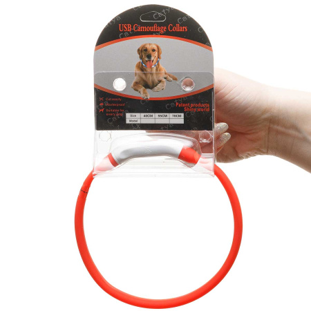 Ошейник 40*1,5см свет-я 3реж. микс USB NA2614 (144