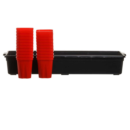 Ящик рассадница поддон + 21 жесткий стакан (10) 