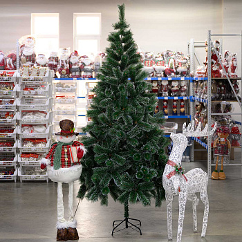 Елка HJ240-82-1 240см БЕЛАЯ (снег) 450веток мет.подст.