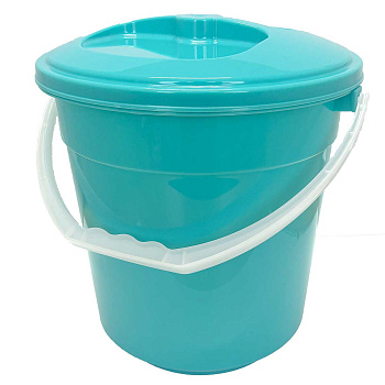 Ведро 10л ЛАЙТ бирюзовый с крышкой (Д267*304мм) Беларусь 321816