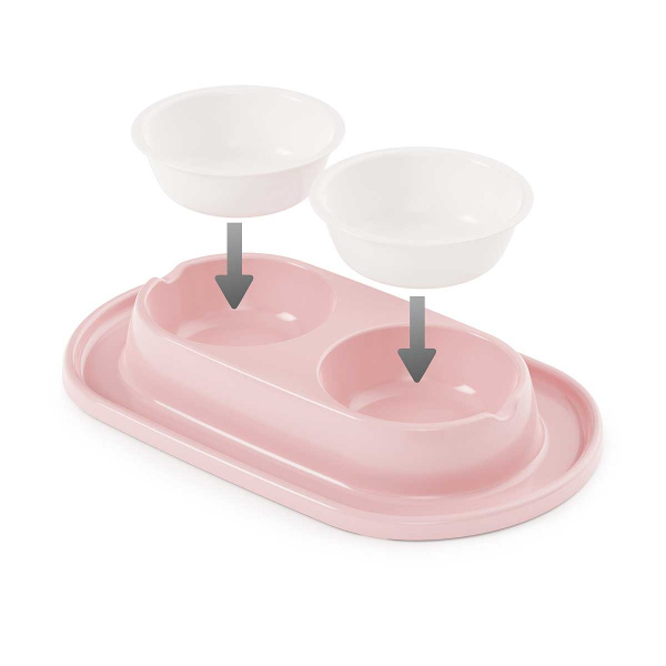 Миска для животных 0,3л двойная на подставке БШ8610 х9