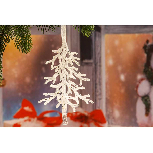 Подвеска JT20-CQS053 Веточка белая 15см (720)