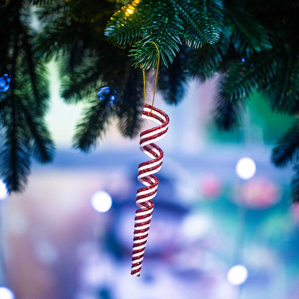 Шар 25C16-1 3 шт 15 см Карамель спиралька белый/красный