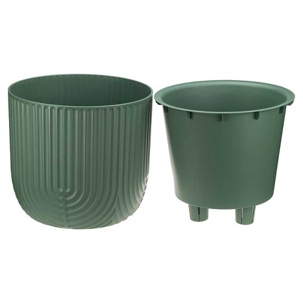 Кашпо РАМОНА D280мм 7,8л со вставкой нефритовый М3263 х1 