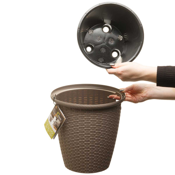 Кашпо "InGreen Rattan" 6/10л Французский платан х12 