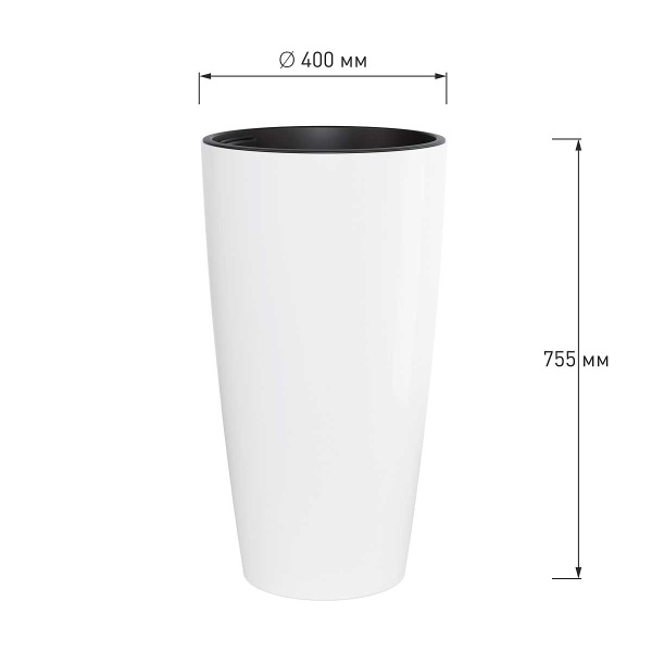 Кашпо РОНДО 23/71 л белый БШ8877 х1 