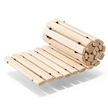 Рулонная садовая дорожка деревянная БЕРЕЗА (скреплена ПРОВОЛОКОЙ) 130см*31см