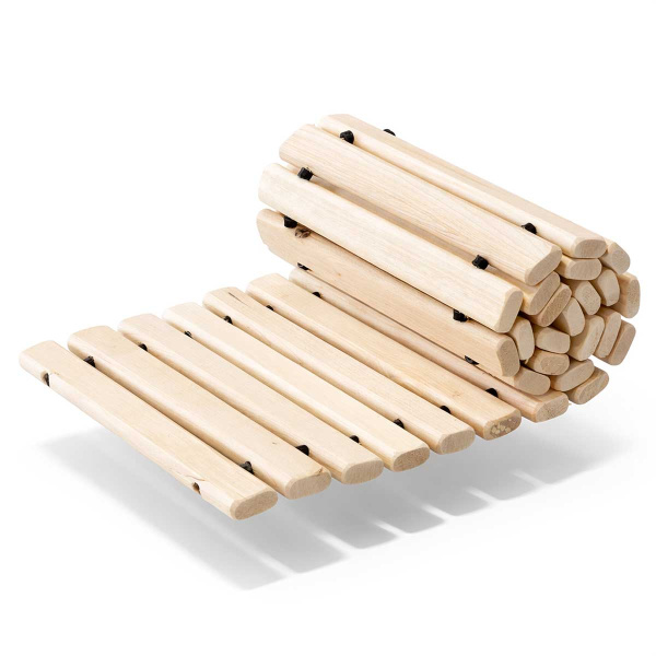 Рулонная садовая дорожка деревянная БЕРЕЗА (скреплена ПРОВОЛОКОЙ) 130см*31см