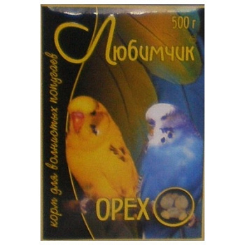 Любимчик Корм (зерносмесь) для волнистых попугаев 500 г с орехами Энергия и бодрость 0115 х18