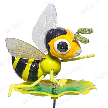 Штекер садовый Оса на листе на пружинке NA1490 10*7см (288)