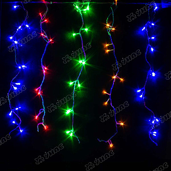 Гирлянда штора LED LС-1-6 160 лампочек, прозрачный провод 1,5*1,5 цветной