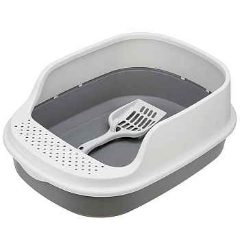 Лоток для кошек высокий борт + совок Смоки М1834 х4