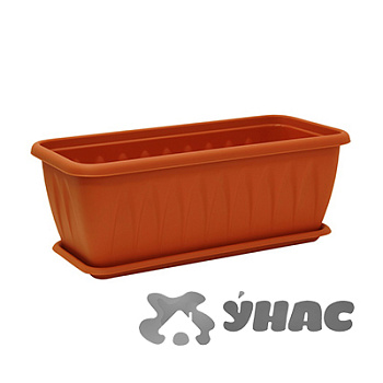 Балконный ящик АЛИЦИЯ 400мм с поддоном КОРИЧНЕВЫЙ М3214(26)