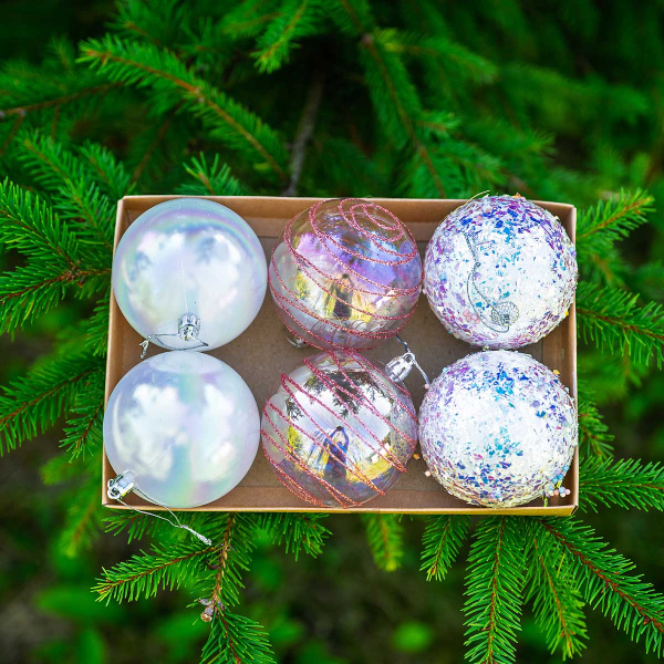 Набор елочных украшений  JT25-A2105 6 шт 8 см Шары
