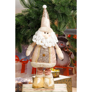 Фигура новогодняя интерьерная МТ20002А Дед Мороз с телескопическими ногами 40-60см. Розовый (72)