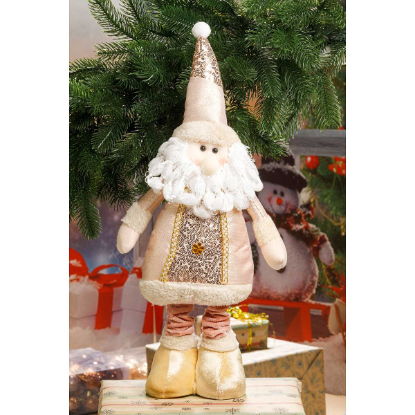 Фигура новогодняя интерьерная МТ20002А Дед Мороз с телескопическими ногами 40-60см. Розовый (72)