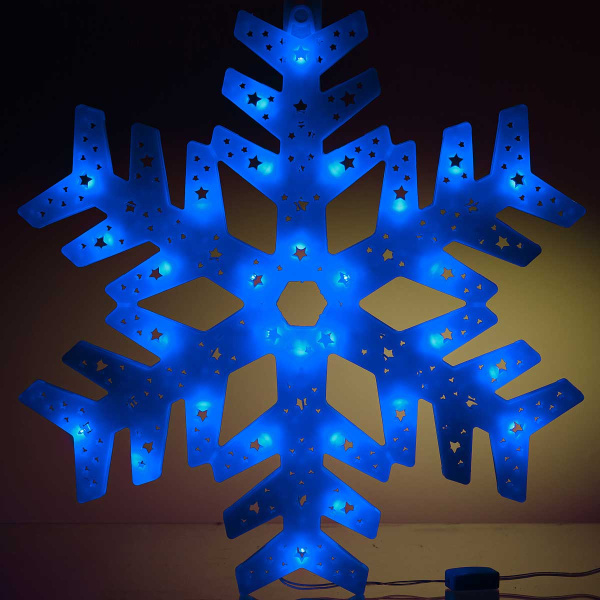 Гирлянда-панно СНЕЖИНКА СИНИЙ/D-40см, пластик/