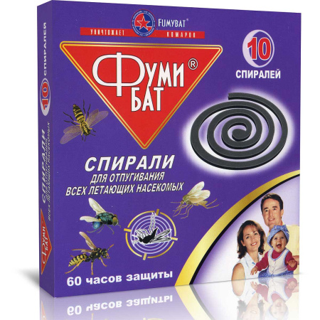 А/комар СПИРАЛИ ФУМИБАТ 60 часов черные 10шт х60