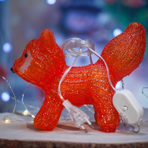 Фигурка новогод.Лисичка светодиод. 20-20-14 7реж. 25*20см