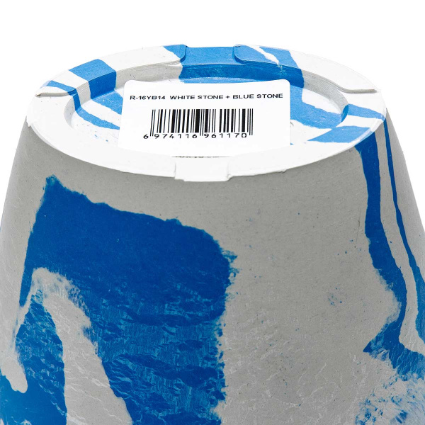 Вазон 0,8 л белый+голубой R-16YB14бг 