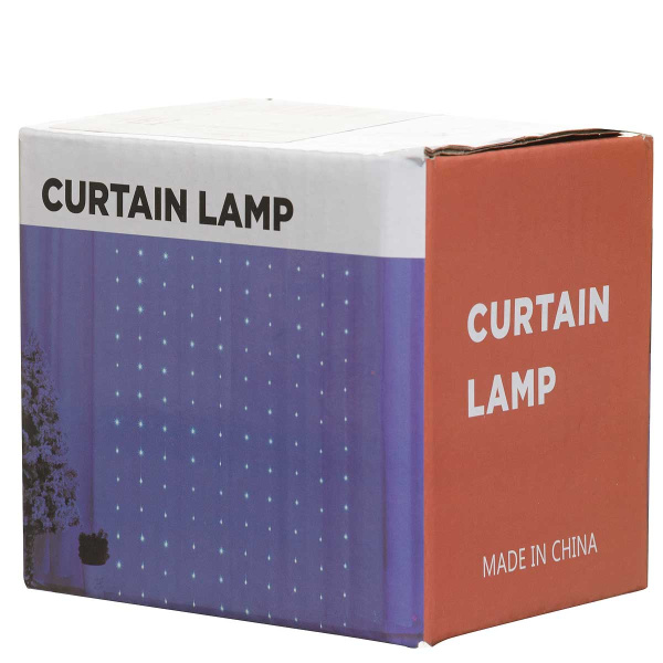 Гирлянда штора LLN-33-1 150л 1,5м*1,5м ТЕПЛЫЙ БЕЛЫЙ провод "капелька"(100)