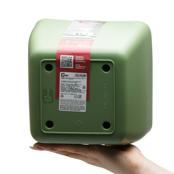 Горшок ВИЕННА 5л со встав квадрат оливковый 