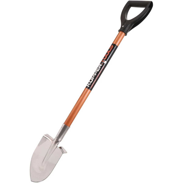 Лопата штыковая дамская остроконечная KOPPER.TOOLS Нержав сталь алюмин. черенок с V-ручкой ФИ.105-00